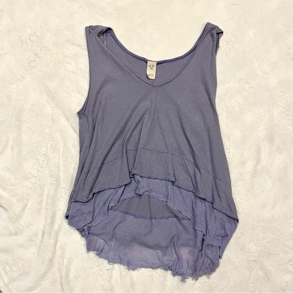 Free People We the Free Peachy Tee Distressed Dark Lilac Size XS